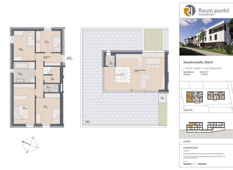 Maisonette zum Kauf - Erstbezug 875.000 € 5 Zimmer 103,4 m² 2. Geschoss Staudenstraße 5 Altach 6844