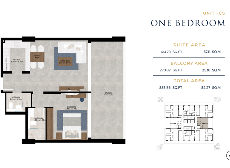 Wohnung zum Kauf 251.069 € 2 Zimmer 82,3 m² Dubai