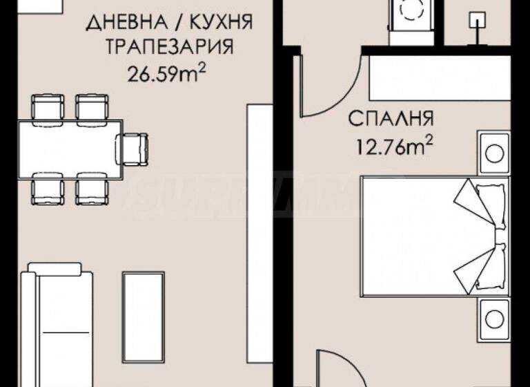Studio zum Kauf 129.100 € 2 Zimmer 70,3 m² Sofia