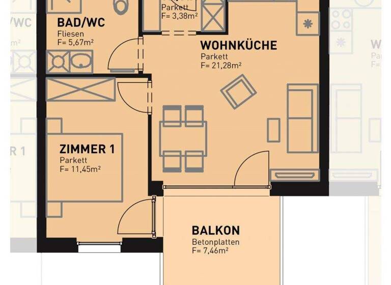 Wohnung zum Kauf - Erstbezug 329.500 € 2 Zimmer 41,5 m² 3. Geschoss frei ab 30.08.2026 Drygalskiweg 59 Wien 1210