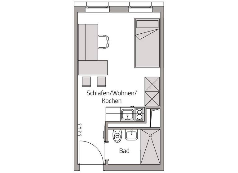 Studio zum Kauf 149.900 € 1 Zimmer 20,1 m² 4. Geschoss Grombühl Würzburg 97076