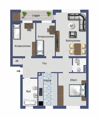 Wohnung zum Kauf provisionsfrei 259.000 € 4 Zimmer 92,1 m² 3. Geschoss Hohe Straße 38 a Tannenbusch Bonn 53119