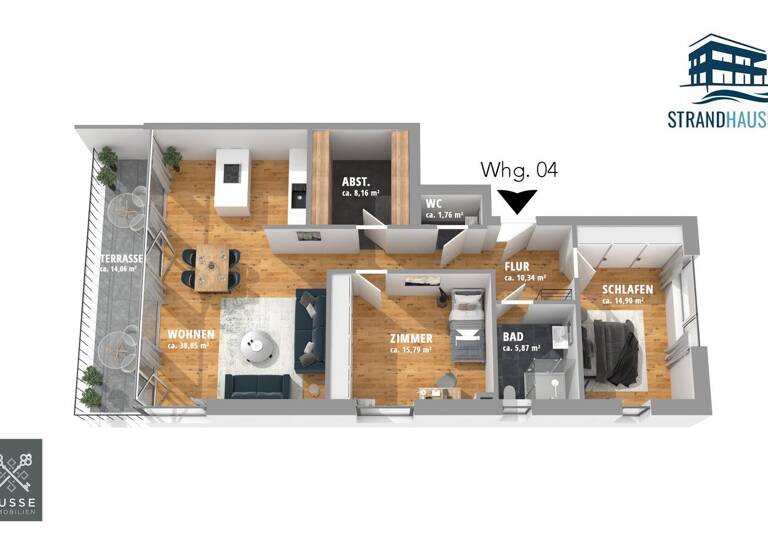 Wohnung zum Kauf - Erstbezug provisionsfrei als Kapitalanlage geeignet 743.690 € 3 Zimmer 102,7 m² Promenade 41 Schönberger Strand Schönberg (Holstein) 24217