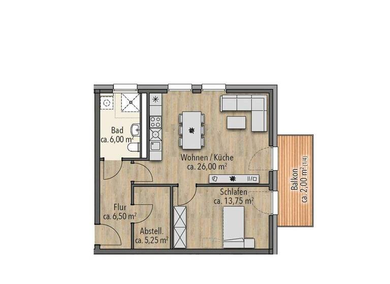 Wohnung zur Miete - Erstbezug 728 € 2 Zimmer 59,5 m² 1. Geschoss Distelweg 8 Tessin 18195