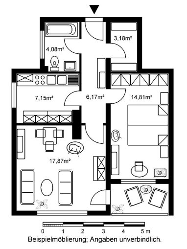 Wohnung zur Miete 475 € 2 Zimmer 53 m² frei ab 01.11.2024 Alter Rückinger Weg 124 Nordwest Hanau 63452