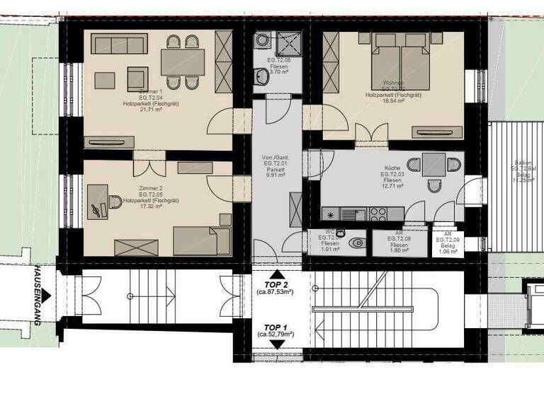 Büro zum Kauf - Erstbezug 433.829 € 3 Zimmer Sankt Leonhard Graz,06.Bez.:Jakomini 8010
