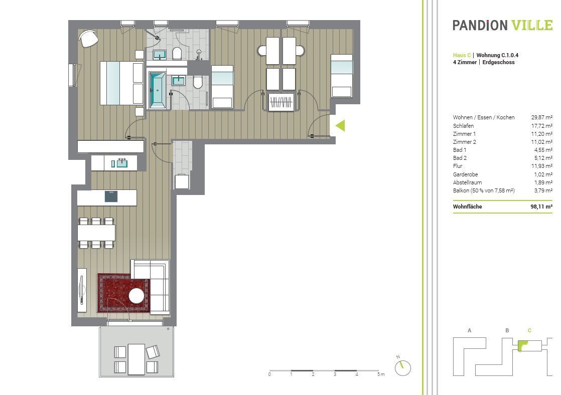 Wohnung zum Kauf 599.000 € 4 Zimmer 98,1 m²<br/>Wohnfläche 1.<br/>Geschoss ab sofort<br/>Verfügbarkeit Finkenhof Bonn 53123