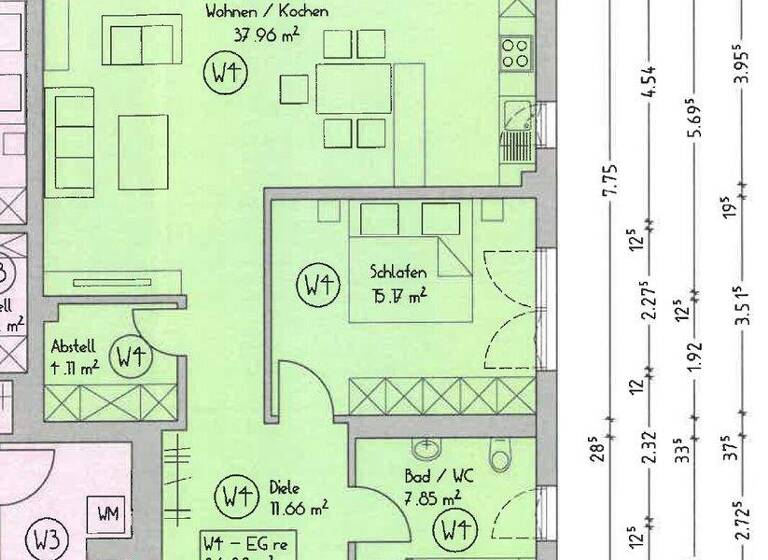 Wohnung zum Kauf 374.200 € 3 Zimmer 86,9 m² EG Rastatt 76437