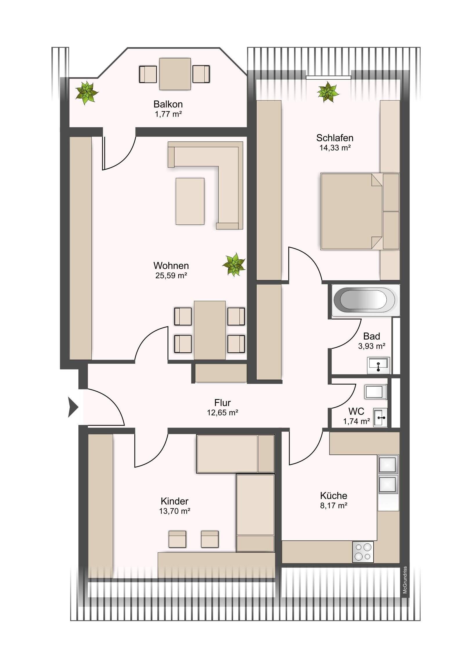 Wohnung zum Kauf 349.000 € 3 Zimmer 82 m²<br/>Wohnfläche 4.<br/>Geschoss Bilderstöckchen Köln 50739