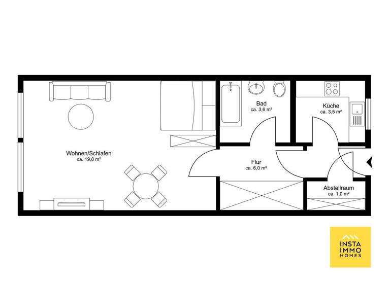 Studio zum Kauf 198.000 € 1 Zimmer 34 m² 3. Geschoss Stresemannallee 56 Lokstedt Hamburg 22529