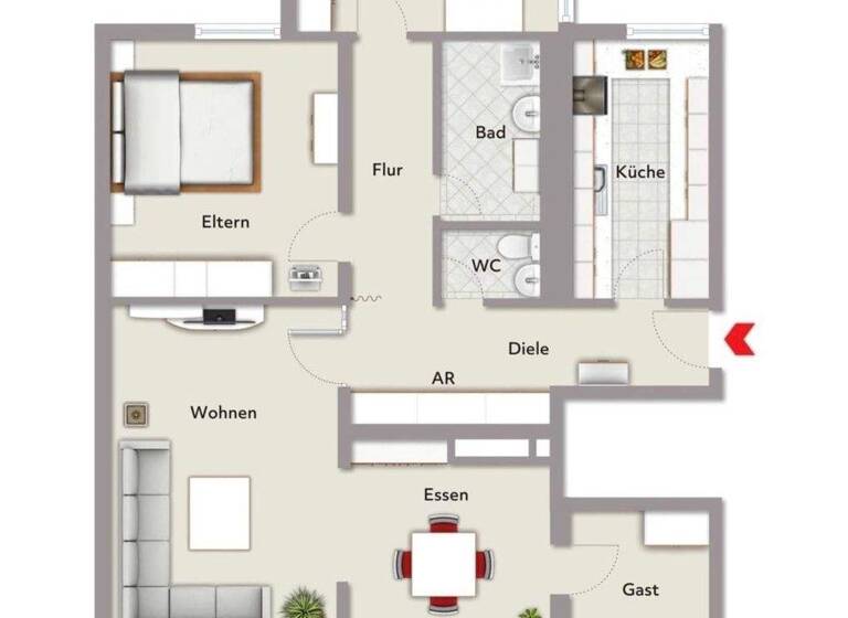 Wohnung zur Miete 1.650 € 4,5 Zimmer 127 m² frei ab 01.03.2026 Großreuth b Schweinau Nürnberg 90431