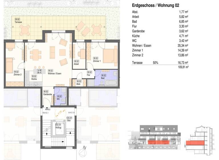 Wohnung zum Kauf provisionsfrei 518.000 € 3,5 Zimmer 109 m² Neckarhausen Nürtingen / Neckarhausen 72622