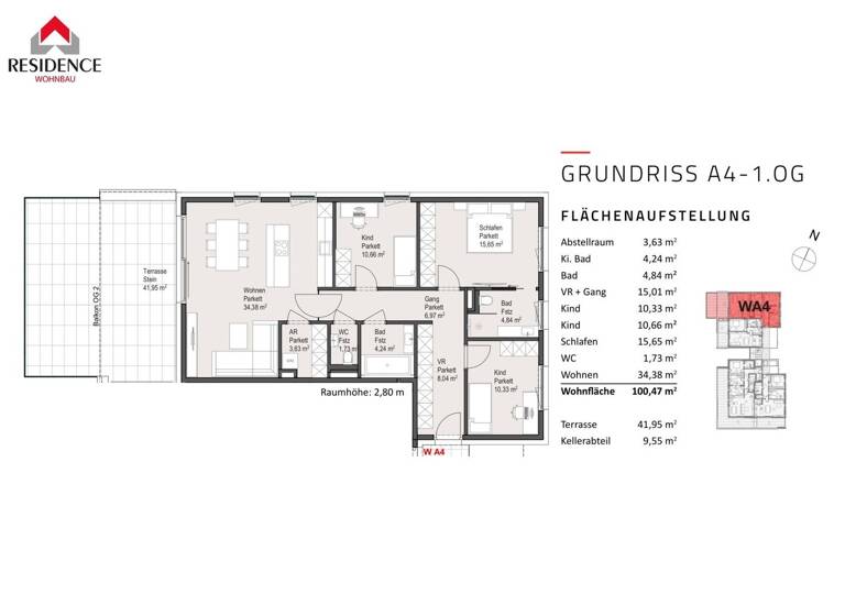 Wohnung zum Kauf - Erstbezug 1.098.000 € 4 Zimmer 100,5 m² Schloßstraße 24A Aigen I Salzburg 5020