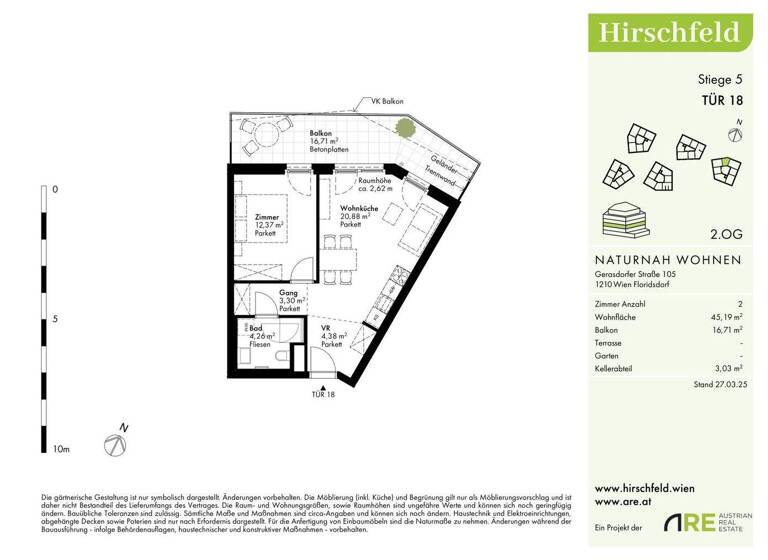 Wohnung zum Kauf - Erstbezug 255.100 € 2 Zimmer 45,1 m² 2. Geschoss Wien 1210