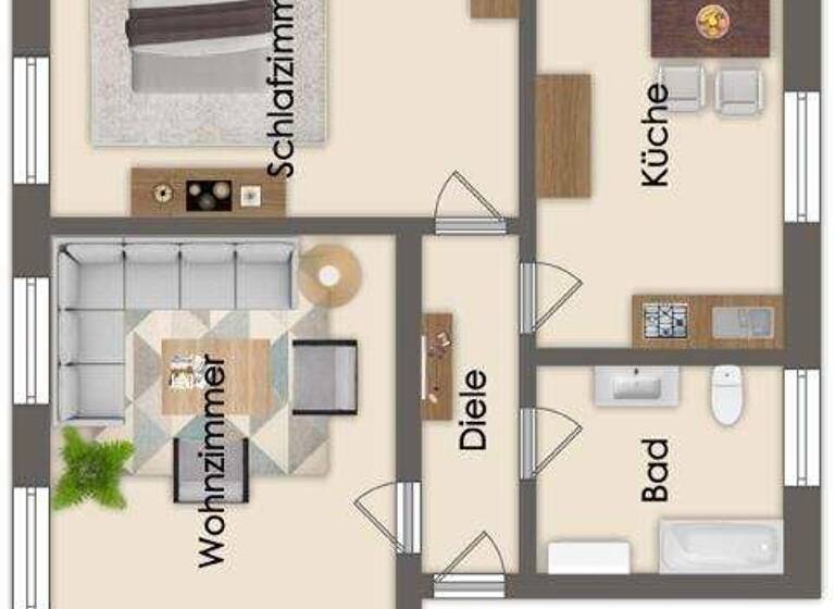 Wohnung zur Miete 715 € 2 Zimmer 48 m² 2. Geschoss Altstadt Würzburg 97070
