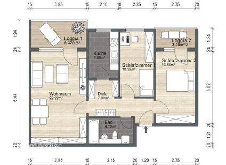 Wohnung zum Kauf 385.000 € 3 Zimmer 69,9 m² 2. Geschoss Putzbrunn 85640