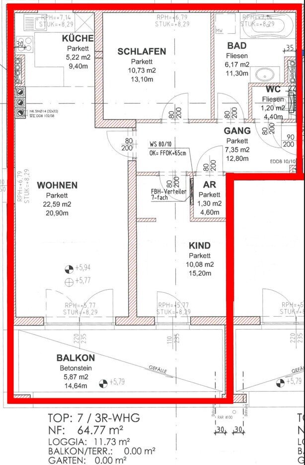 Wohnung zur Miete 695 € 3 Zimmer 2.<br/>Geschoss Hörsching 4063