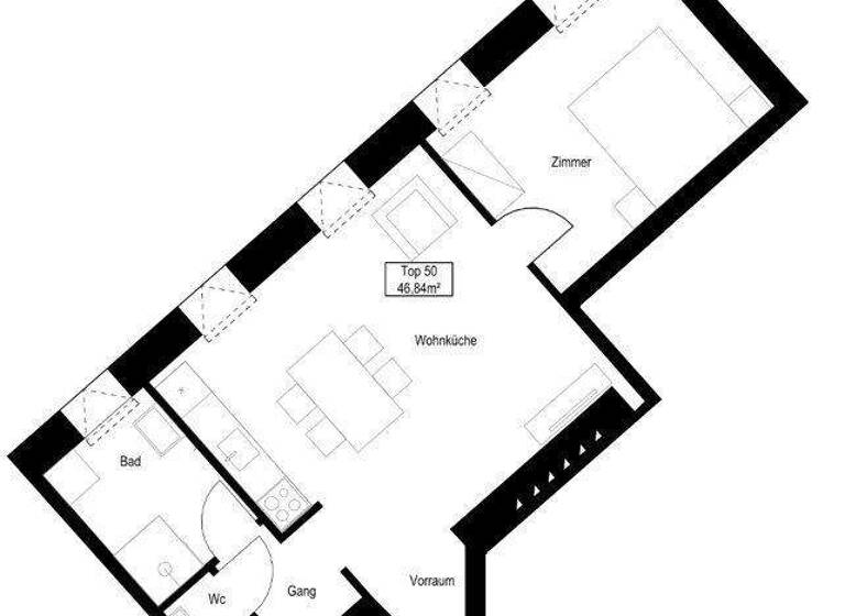 Wohnung zum Kauf 476.000 € 2 Zimmer 47,9 m² 4. Geschoss Stuwerstraße 60 Wien 1020