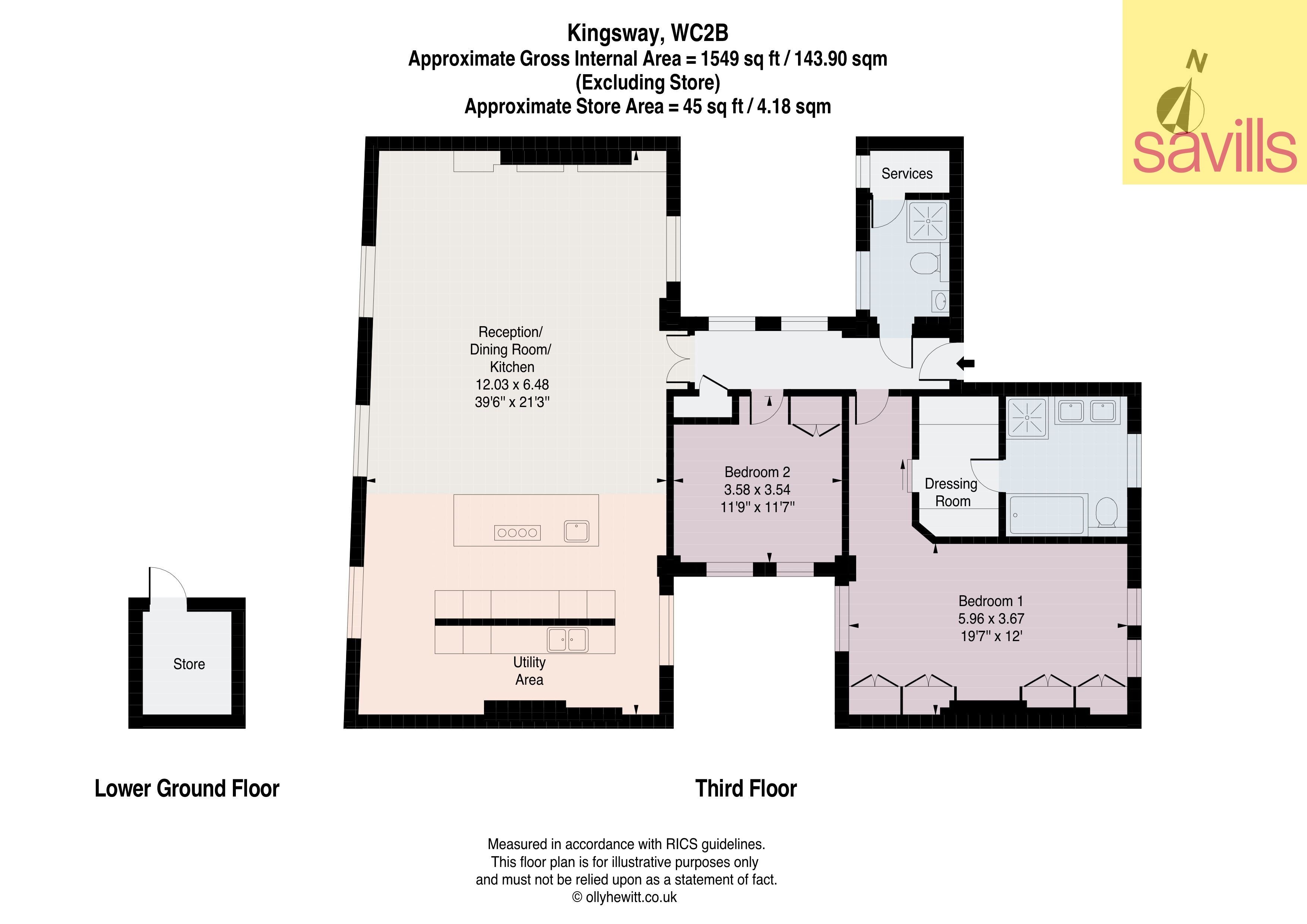 Wohnung zum Kauf provisionsfrei 2.353.000 € 3 Zimmer 143,9 m²<br/>Wohnfläche KINGSWAY 42 London WC2B 6EY