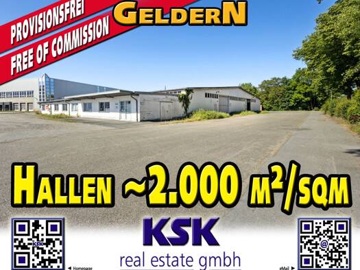 Lagerhalle zur Miete provisionsfrei 8.000 € 2.000 m² Lagerfläche teilbar von 500 m² bis 2.000 m² Veert Geldern 47608
