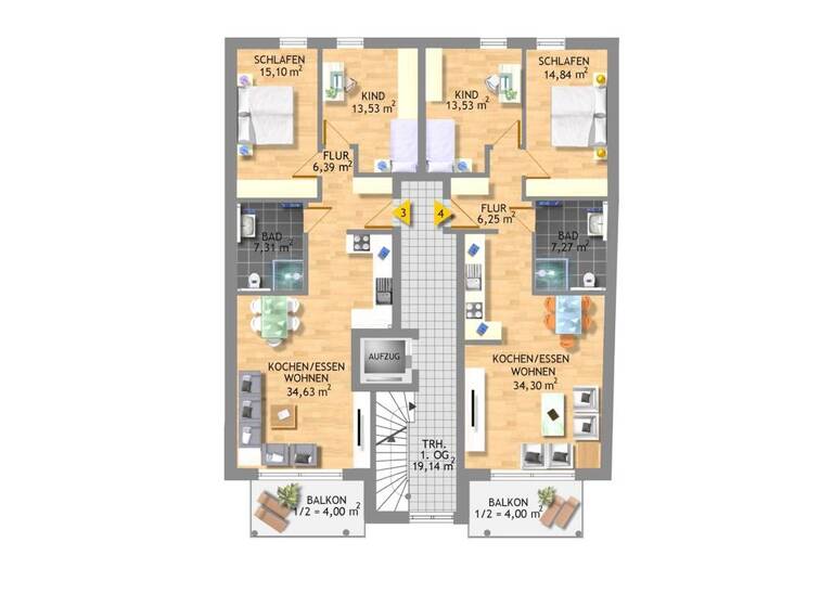 Studio zum Kauf - Erstbezug provisionsfrei 386.975 € 3 Zimmer 79,5 m² EG Im Keilgarten Nr. 6 Bergrheinfeld 97493