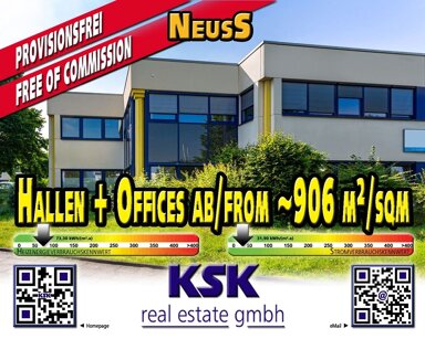 Produktionshalle zur Miete provisionsfrei 7,55 € 906 m² Lagerfläche teilbar von 906 m² bis 1.812 m² Grimlinghausen Neuss 41468