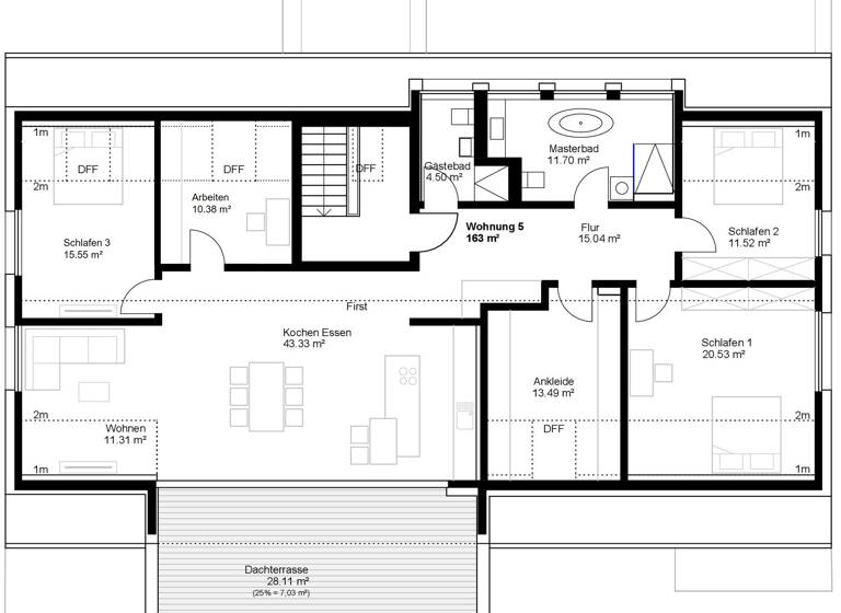 Wohnung zum Kauf - Neubau provisionsfrei 1.250.000 € 6 Zimmer 163 m²<br/>Wohnfläche 2.<br/>Geschoss Treufer Straße 8 Laufamholz Nürnberg 90482