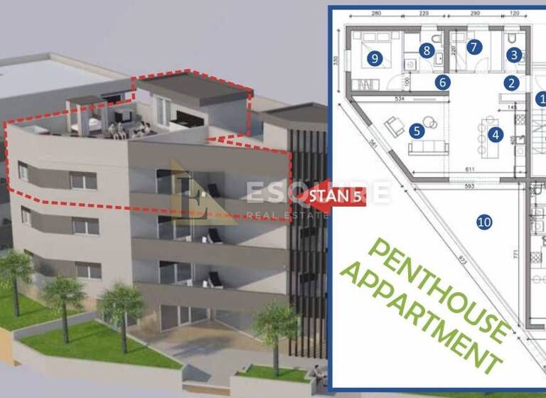 Wohnung zum Kauf 356.192 € 3 Zimmer 111 m² 2. Geschoss Sukosan Sukosan