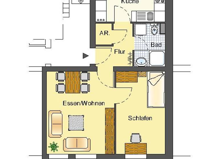 Wohnung zur Miete 351 € 2 Zimmer 49 m²<br/>Wohnfläche 2.<br/>Geschoss Lippestraße 12 Süd Recklinghausen 45663