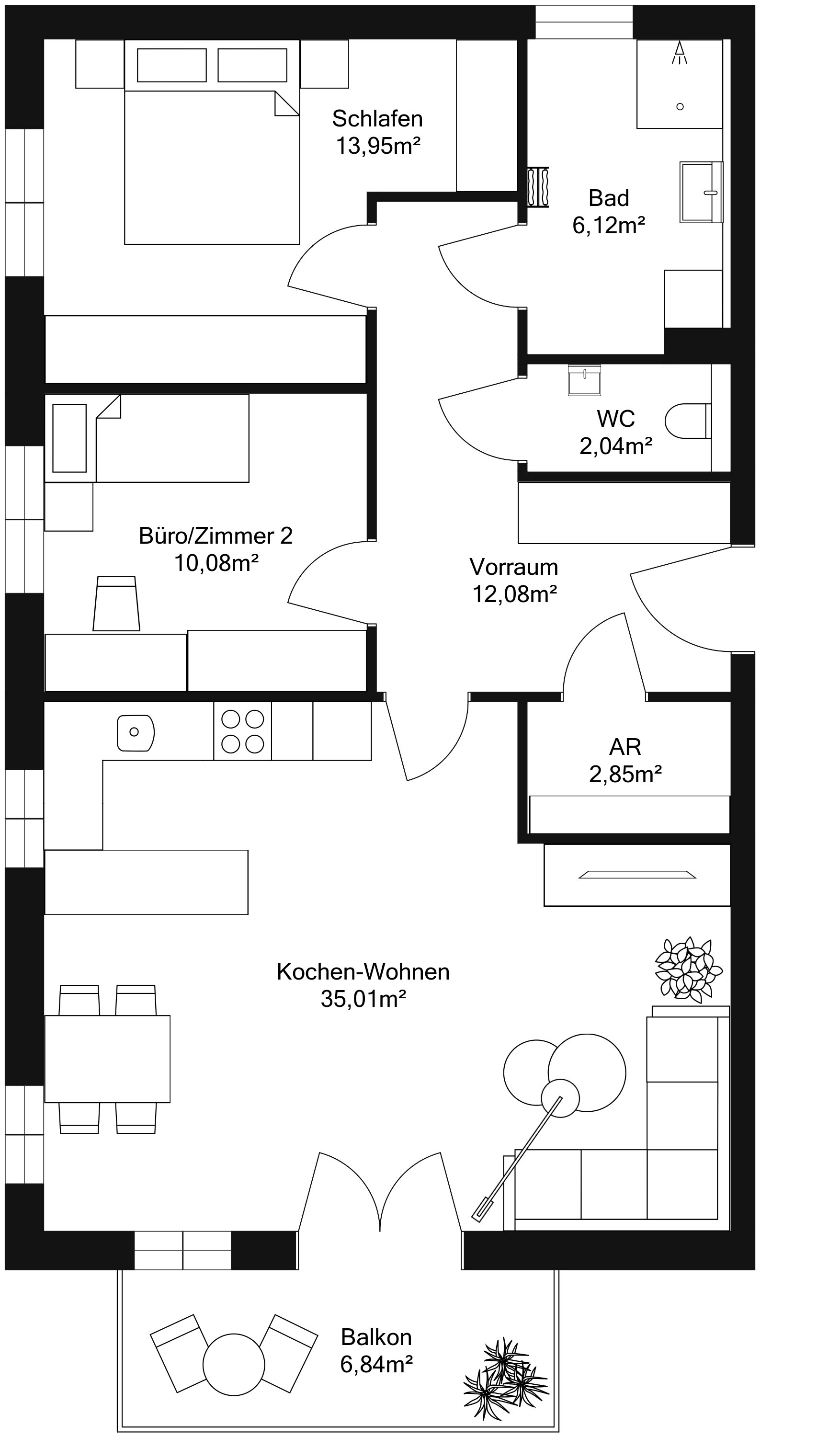 Wohnung zum Kauf 549.950 € 3 Zimmer 82,1 m²<br/>Wohnfläche 1.<br/>Geschoss Maxglan Salzburg 5020