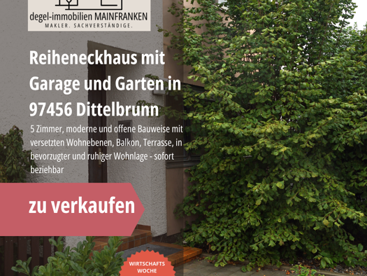 Reihenendhaus zum Kauf 315.000 € 5 Zimmer 130 m² 268 m² Grundstück frei ab sofort Dittelbrunn 97456