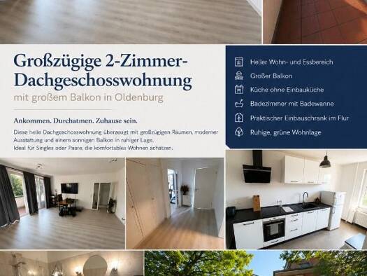 Wohnung zur Miete 695 € 2 Zimmer 69,9 m² Kreyenbrück Oldenburg 26133