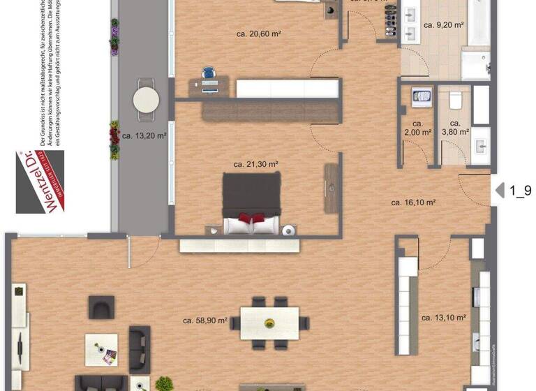 Wohnung zur Miete 2.786 € 3 Zimmer 154,8 m² 9. Geschoss Altona-Altstadt Hamburg 22767