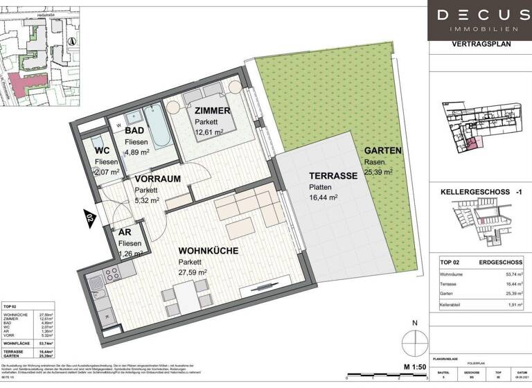 Wohnung zur Miete 669 € 2 Zimmer EG Teufelhof St. Pölten 3100