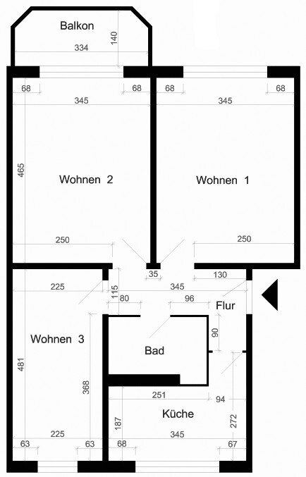 Wohnung zur Miete 390 € 3 Zimmer 61,5 m²<br/>Wohnfläche 5.<br/>Geschoss Fröbelstr. 37 Spielhagensiedlung Magdeburg 39110