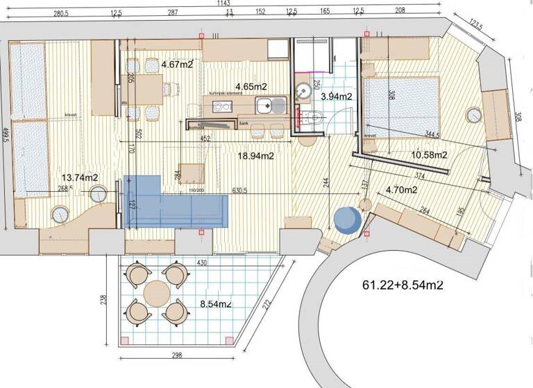 Terrassenwohnung zum Kauf 599.000 € 61,7 m² Wien 1060