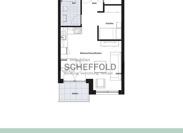Wohnung zum Kauf - Erstbezug provisionsfrei 228.900 € 1,5 Zimmer 44,4 m² 2. Geschoss Edith-Stein-Straße 18 Laupheim 88471