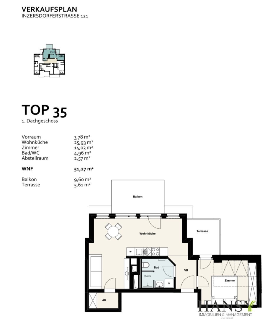 Wohnung zum Kauf 404.000 € 2 Zimmer 51,3 m²<br/>Wohnfläche 6.<br/>Geschoss Wien 1100