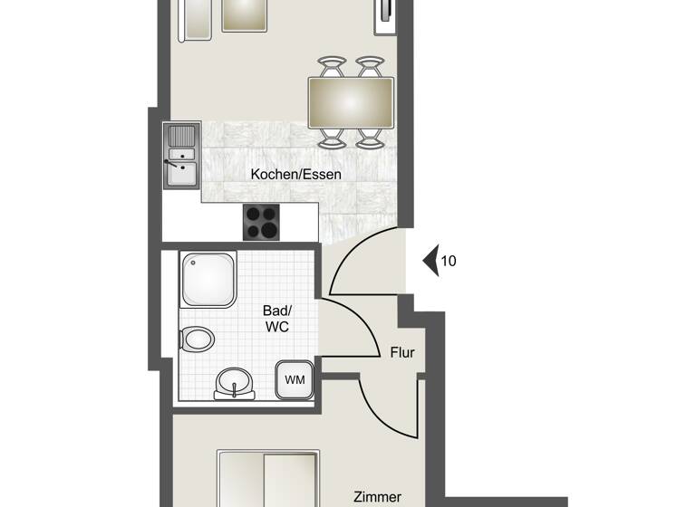 Wohnung zum Kauf - Neubau provisionsfrei 336.000 € 2 Zimmer 39,9 m²<br/>Wohnfläche 4.<br/>Geschoss Wildunger Str. 90 Bad Cannstatt Stuttgart 70372