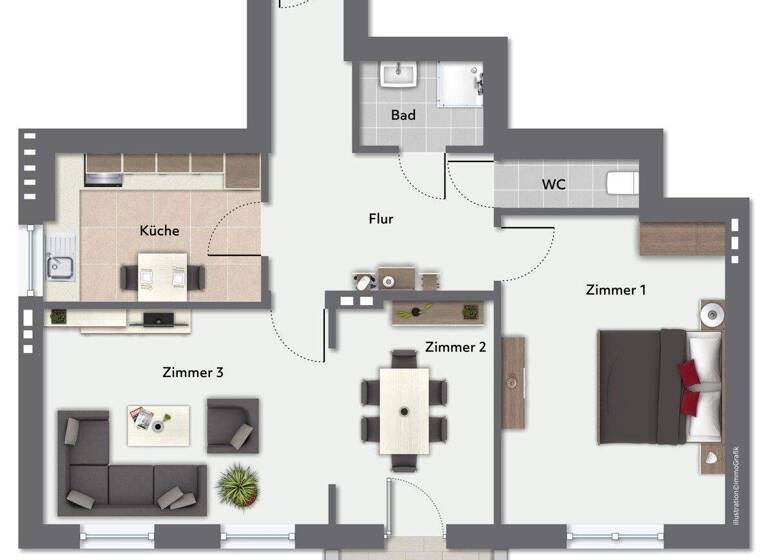 Wohnung zum Kauf 479.000 € 2,5 Zimmer 62,5 m² 1. Geschoss Hoheluft-West Hamburg 20253
