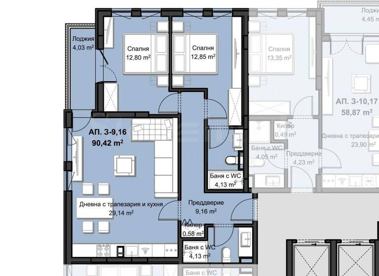 Studio zum Kauf 176.483 € 3 Zimmer 113,1 m² Plovdiv