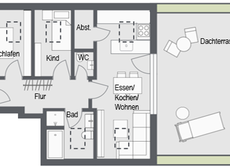 Penthouse zum Kauf - Erstbezug provisionsfrei 649.000 € 3 Zimmer 100,8 m² Ergolding 84030