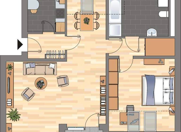 Wohnung zur Miete 479 € 2 Zimmer 75,4 m² 3. Geschoss frei ab 16.03.2026 Bahnhofstraße 105 Bant Wilhelmshaven 26382