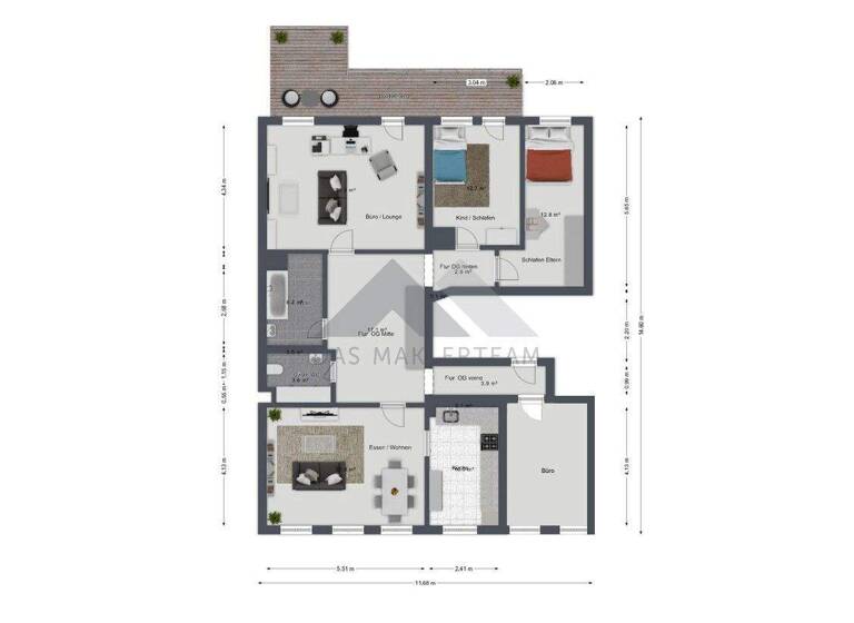 Wohnung zur Miete 1.390 € 5 Zimmer 148,5 m² Landsberg Landsberg am Lech 86899