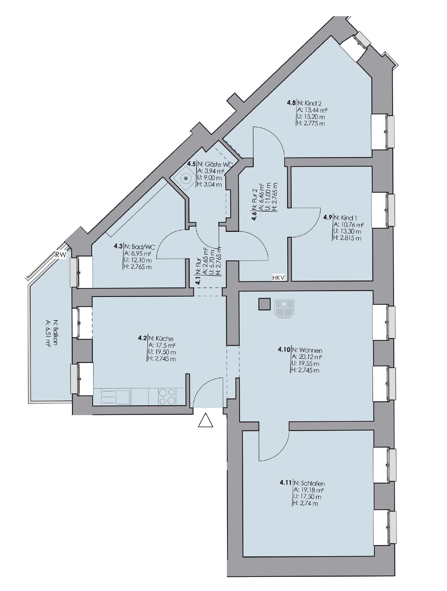 Wohnung zur Miete 1.700 € 4 Zimmer 106,3 m²<br/>Wohnfläche Werdervorstadt Schwerin 19055