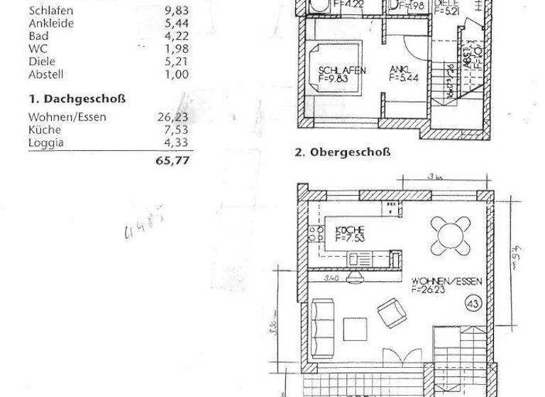 Maisonette zur Miete 950 € 2 Zimmer 65,8 m² 2. Geschoss frei ab 01.07.2026 Erding 85435