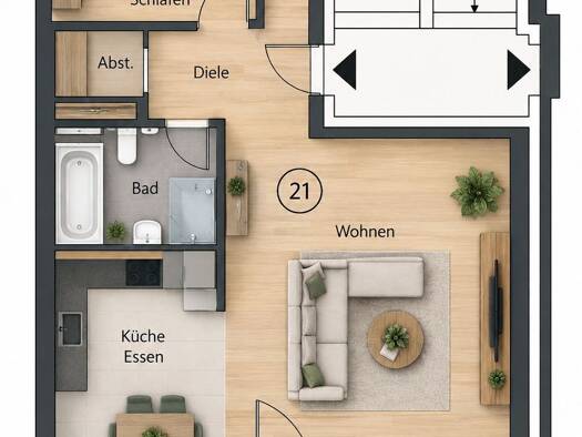 Wohnung zum Kauf 2 Zimmer 58 m² 1. Geschoss Rangsdorf Rangsdorf 15834