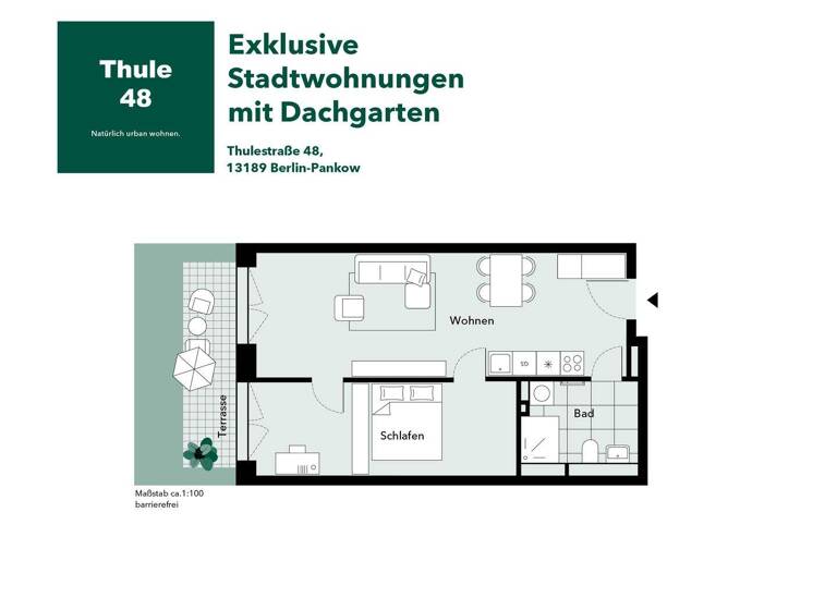 Wohnung zum Kauf - Erstbezug provisionsfrei 419.500 € 2,5 Zimmer 58,3 m² EG Thulestraße 48 / Ecke Neumannstraße 48 Pankow Berlin 13189