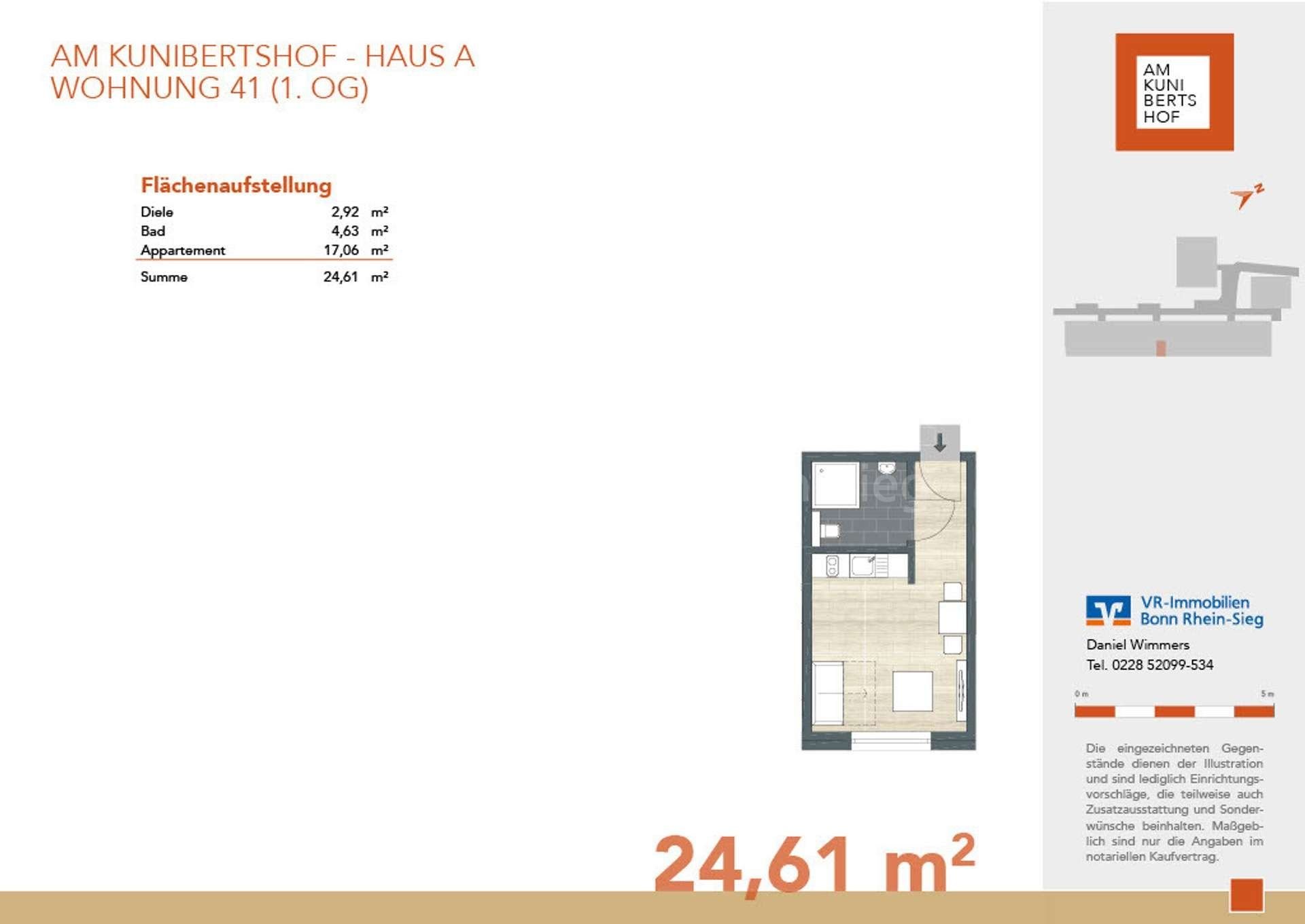 Wohnung zum Kauf provisionsfrei 139.000 € 1 Zimmer 24,6 m²<br/>Wohnfläche 1.<br/>Geschoss Witterschlick Alfter, Witterschlick 53347