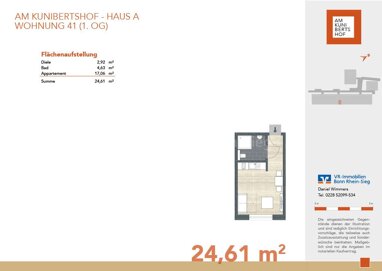 Wohnung zum Kauf provisionsfrei 139.000 € 1 Zimmer 24,6 m² 1. Geschoss Witterschlick Alfter, Witterschlick 53347